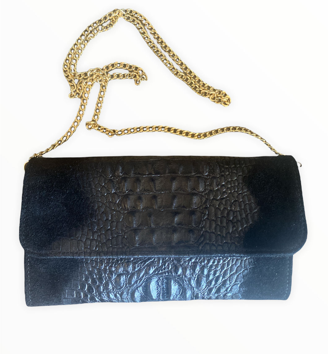 New York Style Black Leather Purse