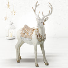 Load image into Gallery viewer, White Glitter Reindeer with Saddle &amp; Blanket
