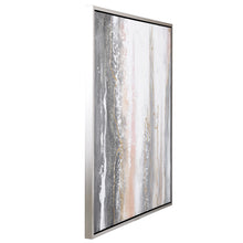 Load image into Gallery viewer, Creamy artwork: Hand-painted canvas art with a sleek silver frame.
