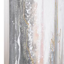 Load image into Gallery viewer, Textured hand-painted canvas art in creamy hues, elegantly framed in silver.
